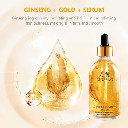 Ginseng Serum,Ginseng Polypeptide Anti-Ageing Essence Oil,Ginseng Gold Polypeptide Anti-Wrinkle Essence,One Ginseng per Bottle for Tightening Sagging Skin Reduce Fine Lines (2PCS)