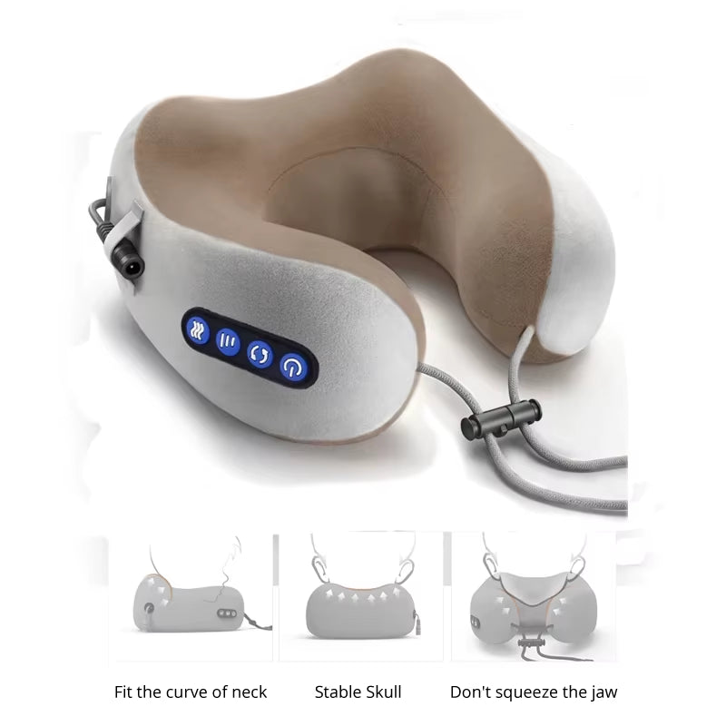 Multifunctional Portable U Shaped Electric Neck Massager Pillow Shoulder Cervical Outdoor Home Car Relaxing Massager