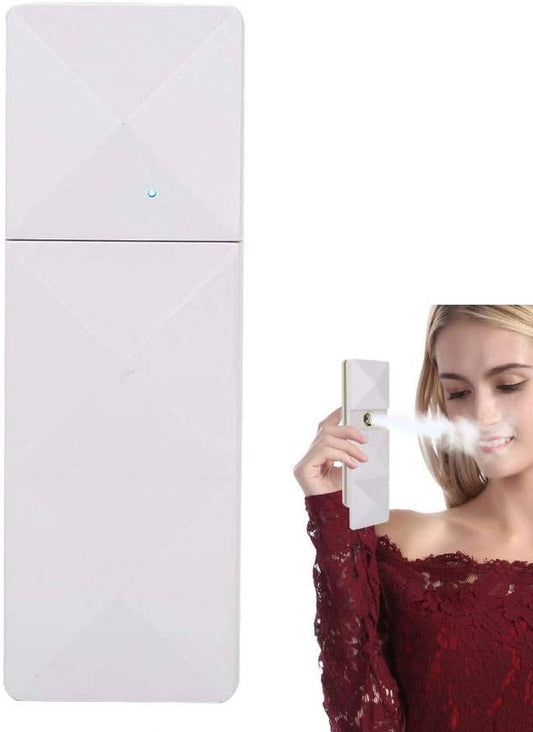 Facial Mister Face Mist Sprayer Protable USB Handy Mist Spray Humidifier Face Hydration Atomization Sprayer USB Rechargeable Mini Beauty Device(White)