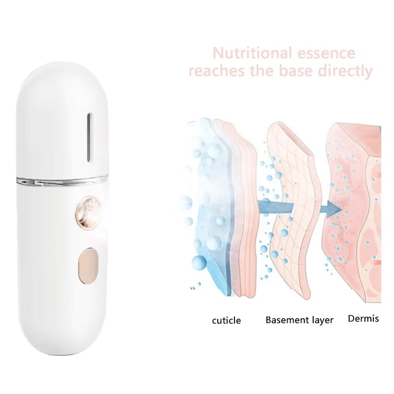 Mini Facial Steamer Nano Spray Moisturizing Vaporizer Face Mist Cold Spray Machine Humidifier Portable Beauty Humidificador USB