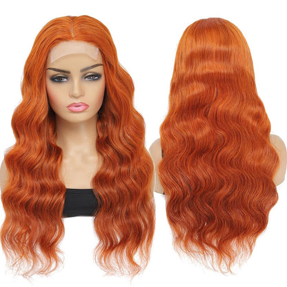 22 Inch Orange Lace Front Wigs Human Hair Body Wave 4X4 Hd Transparent Lace Closure Wig Brazilian Human Hair Pre Plucked with Baby Hair Glueless Wig Human Hair #350 Ginger Colored