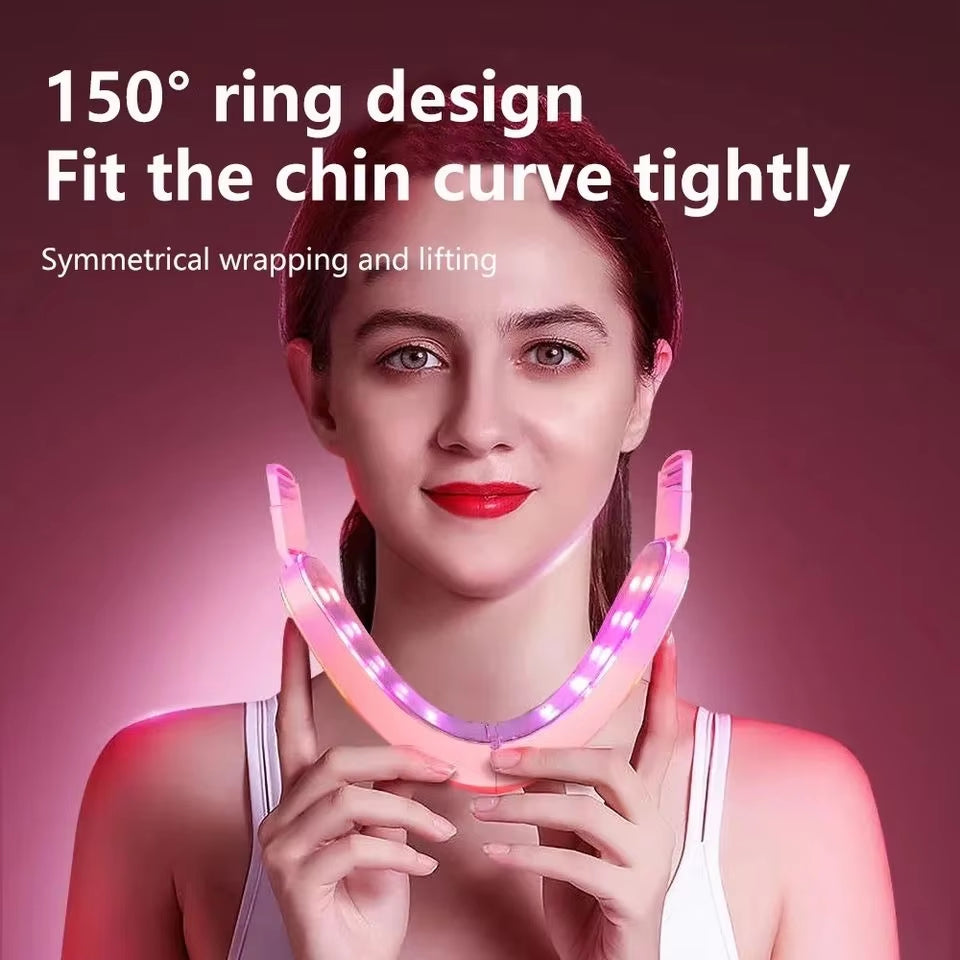 LED Photon Therapy Facial Slimming Vibration Massager Facial Lifting Device Facial Heated Double Chin V Face Vibration Massager