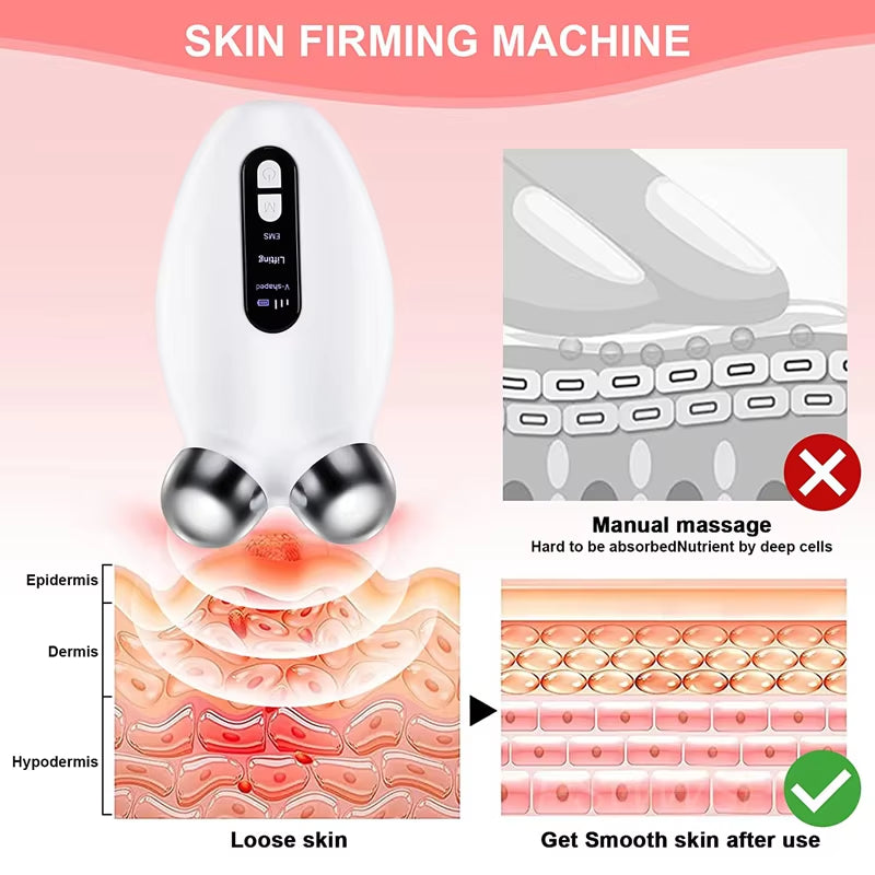 Face Lifting Massager EMS Microcurrent Roller Massage for Double Chin Reducer Tighten anti Wrinkle Massage Beauty Devices