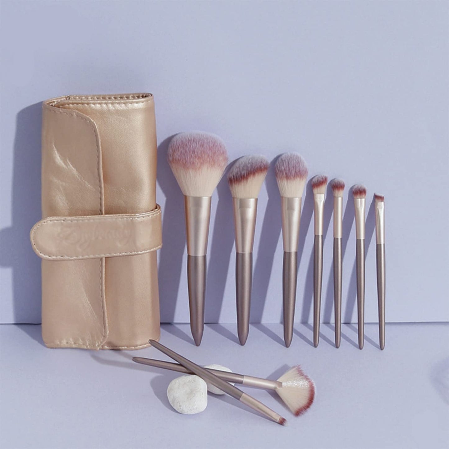 9Pcs Makeup Brushes Set for Cosmetic Foundation Powder Blush Eyeshadow Blending Make up Brush(1,D)