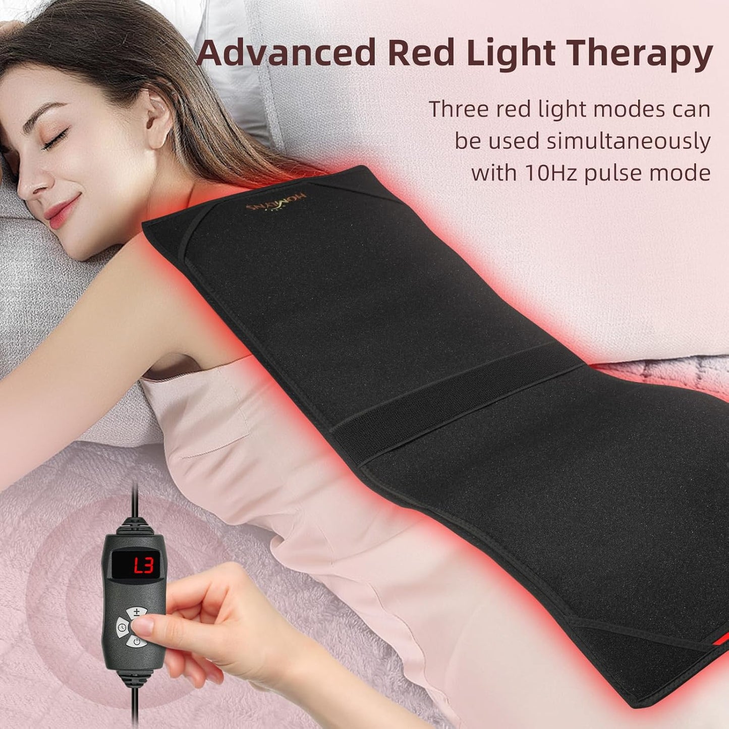 Red Light Therapy Pad, 31.5" × 11.8" Infrared Light Therapy Pad with 5 Light and 6 Timer Levels, 360 3-In-1 LED Modules, 660Nm & 850Nm near Infrared with Pulse Mode