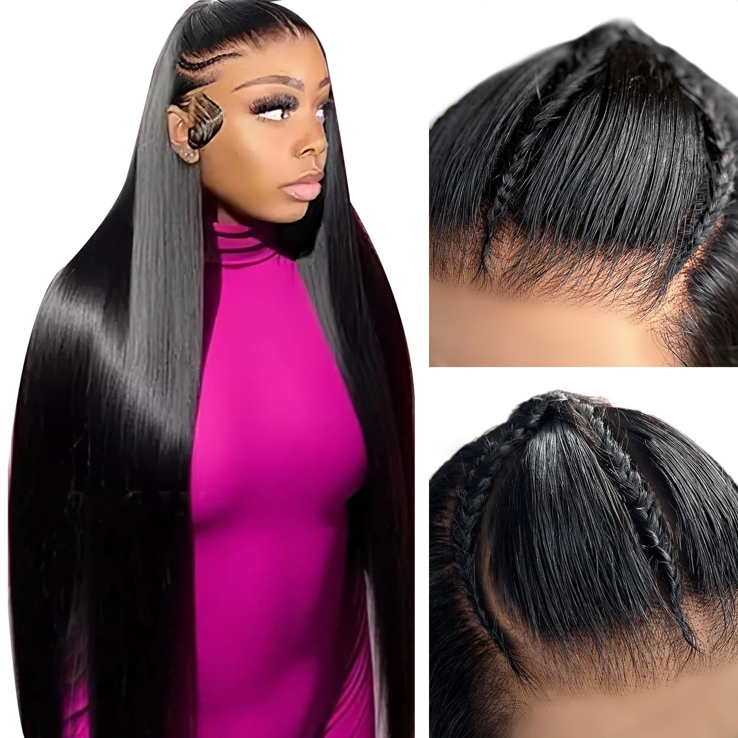 250 Density HD Lace Front Human Hair Wigs for Black Women 15A Grade Bleach Knots Glueless Wear and Go 9X6 Pre Braided Wig 9X6 Straight Lace Frontal Wigs Human Hair Pre Plucked Pre Cut 26Inch