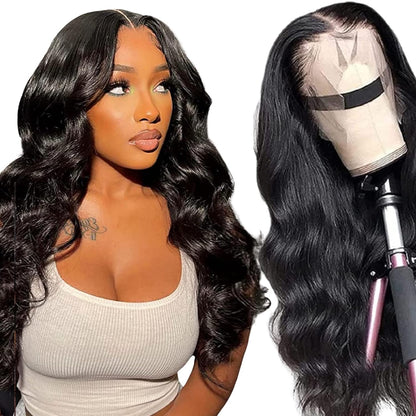 Human Hair Wigs for Black Women HD Body Wave Lace Front Wigs Human Hair Glueless Wigs Human Hair Pre Plucked 10A 13X6 Lace Front Wigs Human Hair Pre Plucked 180 Density Wig 34 Inch