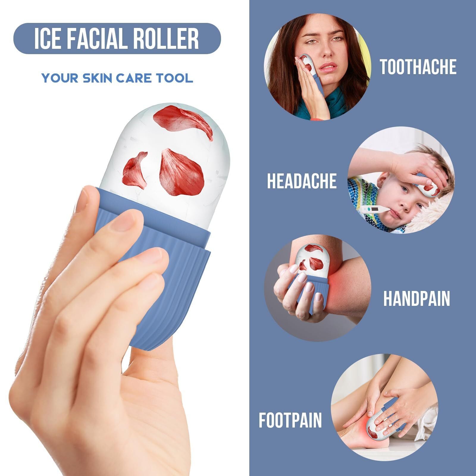 Ice Roller Cold Facial Ice Roller Massager for Eye Puffiness Ice Roller