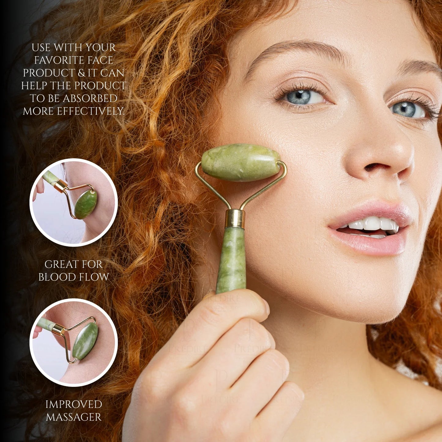 Miracle Stone | Natural Jade Roller Massager | Inflammation, Fine Lines Wrinkle Remover | Face, Eyes, Neck Body Applicator