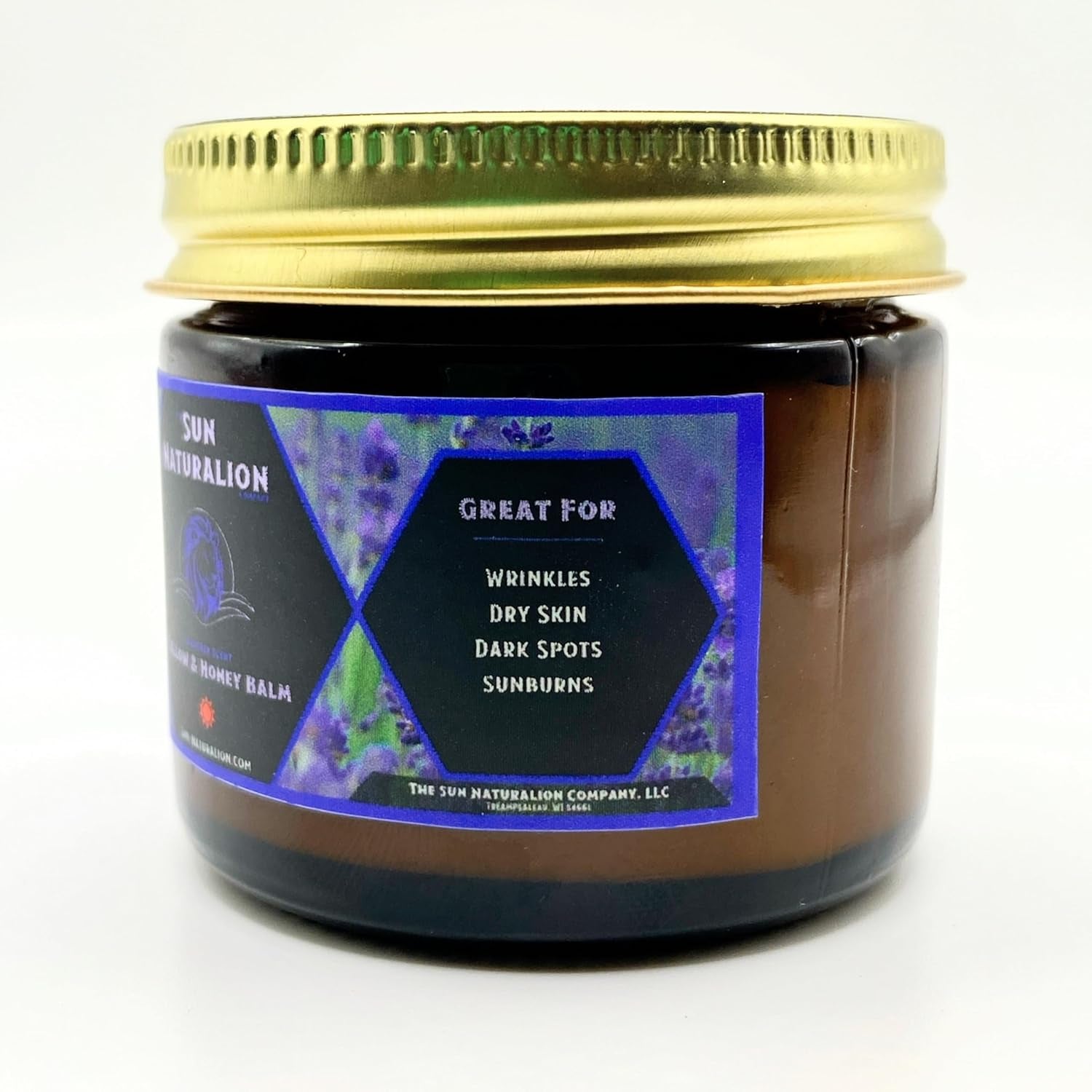 Tallow & Honey Balm (Lavender Scent), Made with 100% Grass-Fed Beef Tallow and Organic Ingredients, Great for Sun-Damaged Skin, Dry Skin and More