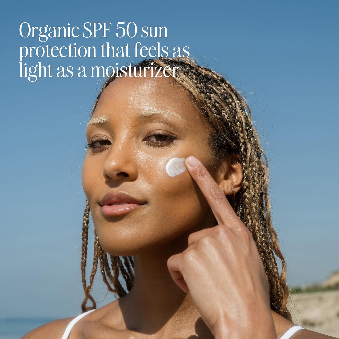 Organic Face Sunscreen SPF 50 Sunblock Lotion, Dermatologist Tested Skin Care for Daily Protection, Vegan and Gluten Free, Fragrance Free, 1.7 Fl Oz.