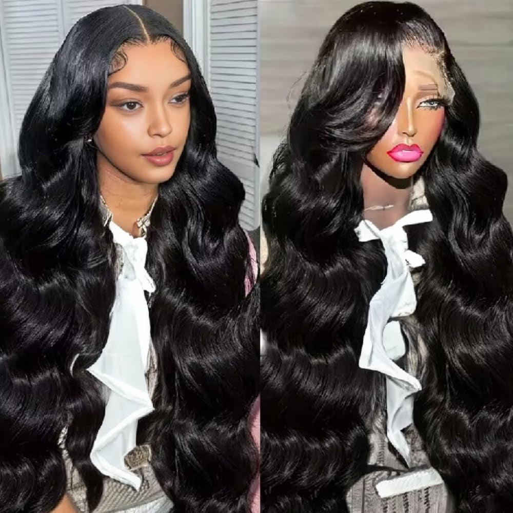 28 Inch Body Wave Lace Front Wigs Human Hair 13X4 SKINLIKE Real HD Lace Front Wigs Human Hair Pre Plucked Body Wave Glueless Frontal Wigs Human Hair 180% Density for Women