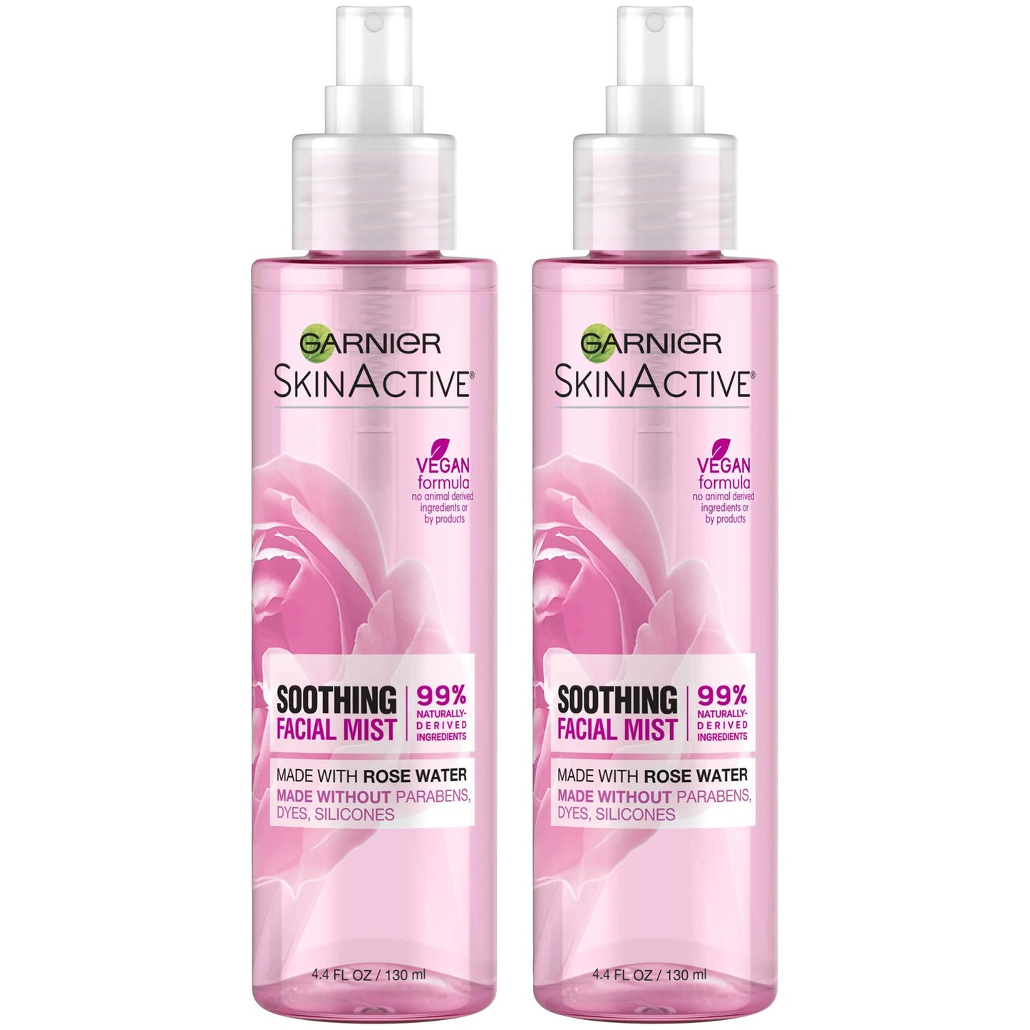 Skinactive Facial Mist Spray with Rose Water, 4.4 Fl Oz (Pack of 2) (Packaging May Vary)