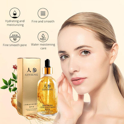 Ginseng Serum,Ginseng Polypeptide Anti-Ageing Essence Oil,Ginseng Gold Polypeptide Anti-Wrinkle Essence,One Ginseng per Bottle for Tightening Sagging Skin Reduce Fine Lines (2PCS)