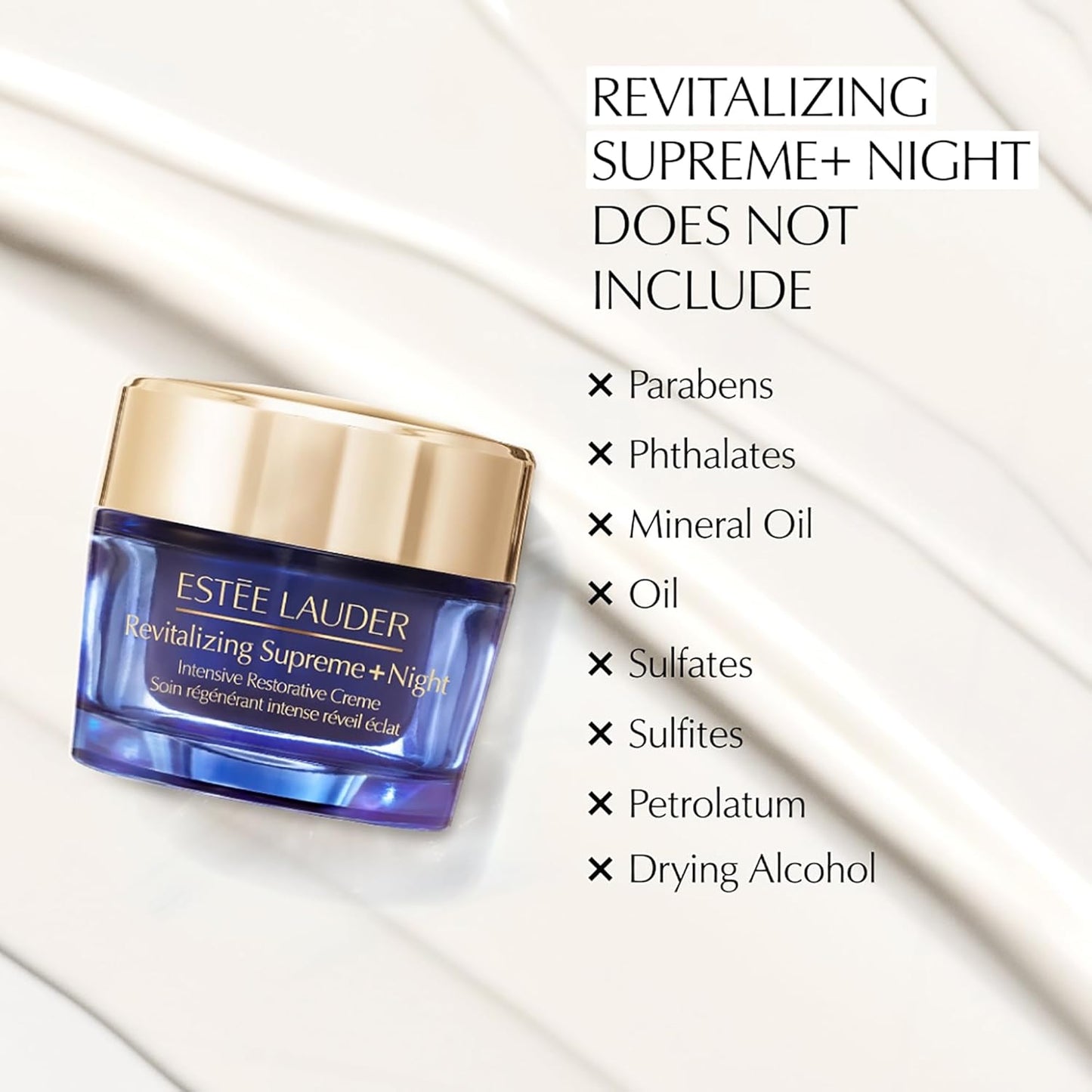 Revitalizing Supreme+ Night Intensive Restorative Anti-Aging Cream Moisturizer with Hyaluronic Acid, 1.7 Ounce