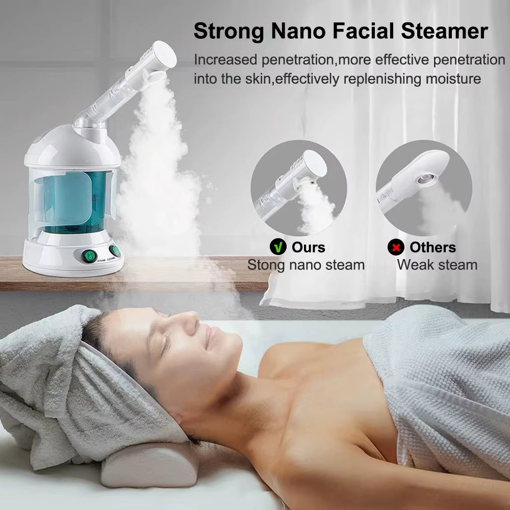 Hot Mist Face Spray Portable Facial Steame for Face Moisturizer Evaporator Professional Ionic Facial Steamer