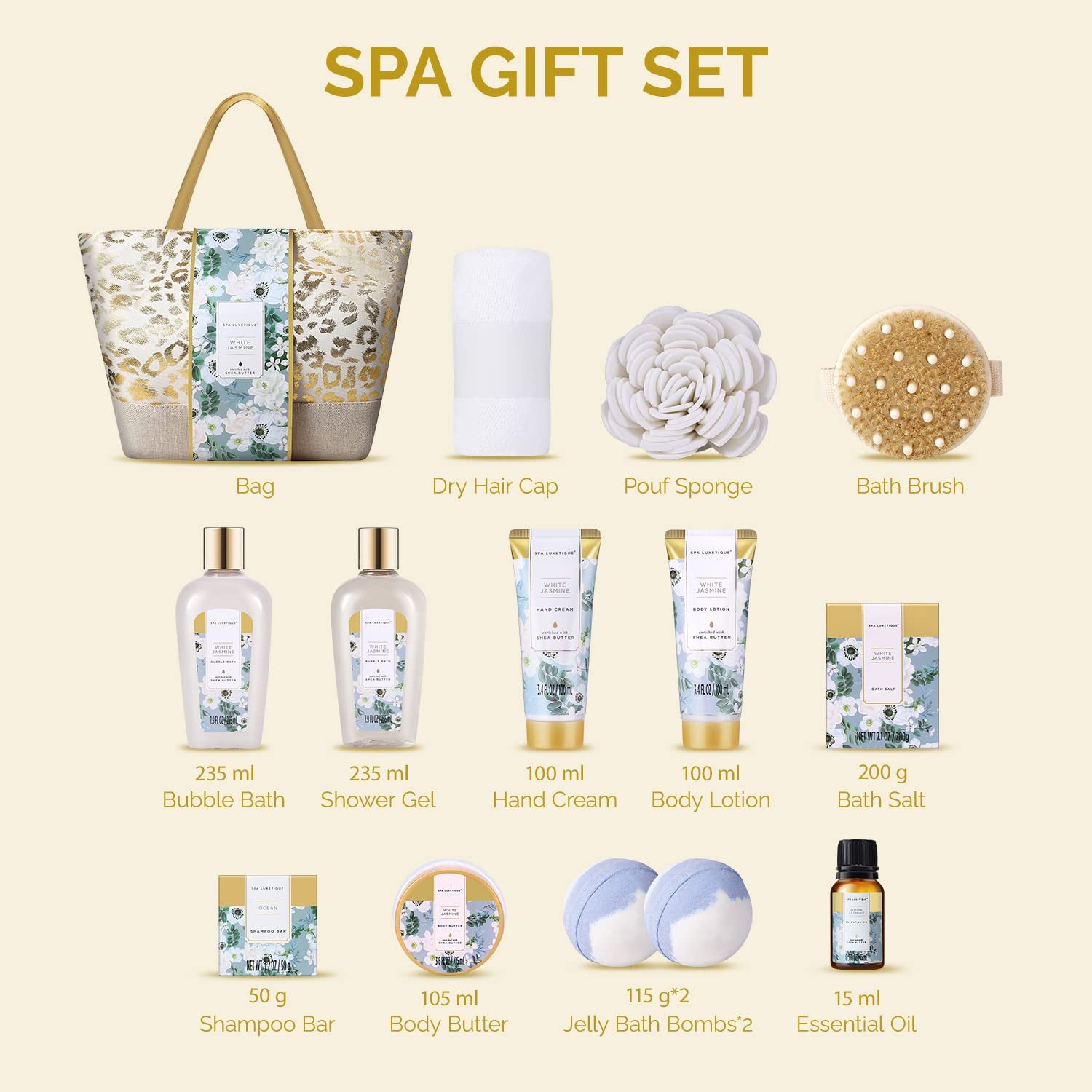 Spa Gift Baskets for Women - Gift Set for Women,15Pcs Luxury Relaxing Spa Kit with Bath Bombs, Birthday Gifts Body and Bath Set